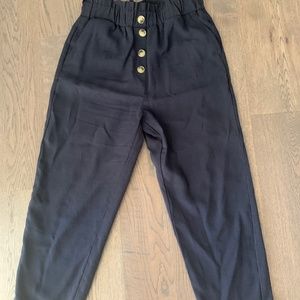 Zara navy paperbag pants - worn once! Size small